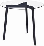 vidaXL Dining Table Tempered Glass Top with Iron Legs