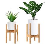 Topest Adjustable Wooden Plant Stand Holder – Mid Century Design – For Indoor and Outdoor – Fits Up to 30cm Plant Pots [Plant and Plant Pot Not Included]