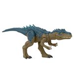 Mattel Jurassic World Ruthless Rampagin Allosaurus Dinosaur Toy, Action Figure with Continuous Chomp Attack & Roar Sounds, Button Activated Evolved Battle Spikes, HRX50