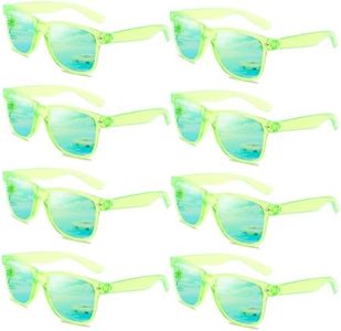 FSMILING Lotto Occhiali Verdi Pack Occhiali Da Sole Verdi Occhiali Party Per Donne Degli Uomini Adulto Festival, Carnevale (8 Pack)