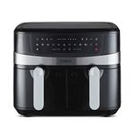 Tower T17088 Vortx Xpress Air Fryer - Oil Free Air Fryer - Dual Basket Electric Deep Fryer with Smart Finish Function, 2600W Power, 9L, Black