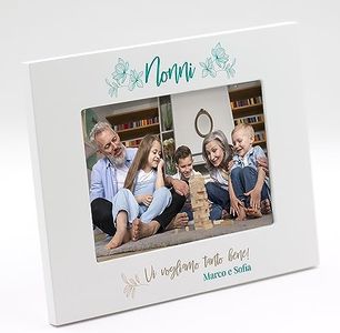 Cornice nonni personalizzata con foto inclusa. Regalo nonni. Festa dei nonni. Compleanno Nonni. Firma la cornice con il tuo nome. Per i nonni (20 x 15 cm | ORIZZONTALE, Nonni)