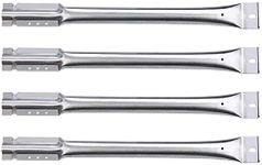 Hiorucet Stainless Steel BBQ Burner Replacement Parts for Char-Broil, Kenmore, Master Chef, Members Mark, Nexgrill Gas Grills. 14 3/8 Inch Pipe Burner Tubes. 4-Pack