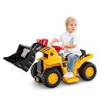 Maxmass Kids Ride on Excavator, 6V Battery Powered Construction Truck with Foldable Basketball Hoop & 3 Balls, Sound Effects, Flexible Arm & Bucket, Toddler Toy Car for 2+ Years Old (Bulldozer)