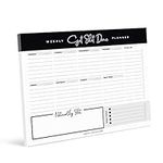 Bliss Collections Weekly Planner, Get Stuff Done, Undated Tear-Off Sheets Notepad Includes Calendar, Organizer, Scheduler for Goals, Tasks, Ideas, Notes and to Do Lists, 8.5"x11" (50 Sheets)