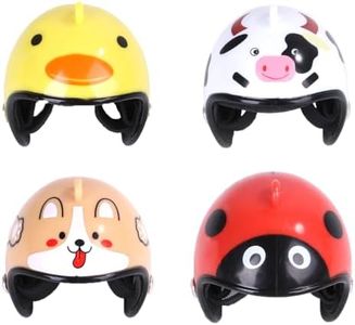 Hesheng 4 PCS Cute Miniature Chicken Helmet Pet Safety Helmet Funny Parrot Helmets Bird Hat Headwear Small Pet Hard Hat Poultry Costumes Accessories for Duck (4pcs-A)