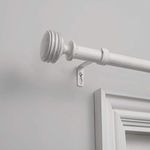 Exclusive Home Curtains Duke Curtain Rod and Finial Set, 36" to 72", Distressed White