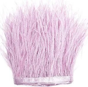 THARAHT Light Purple Ostrich Feathers Trim Sewing Fringe 2Yard 4-6inch for DIY Dress Sewing Craft Clothing Latin Wedding Dress Decoration Ostrich Feather Trim