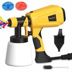 TOMAHAWK®TPS-1200 Electric Paint Sprayer 600W 33000 RPM 800ml Tank HVLP Spray Gun with 3 Nozzles (1.0/1.8/2.5mm) 1200ml/min Flow Suitable for Walls, Furniture, Wood, Metal