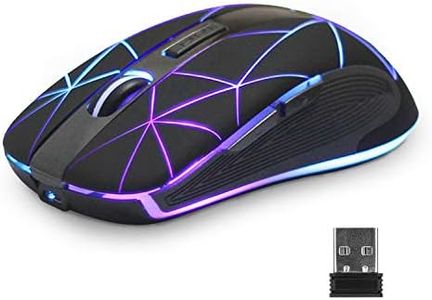 Rii Wireless Mouse RM200, RGB Rechargeable Mouse,Computer Mouse with 3 Adjustable Moving Speeds,USB Cordless Mouse with 6 Buttons,Mouse with USB Nano Receiver for PC,Laptop,Computer,Desktop,MacBook