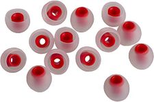 TKM Silicone Rubber Earbuds Tips Compatible for JBL TWS - C115/C105/Wave 100/Live Pro+/Tune 220/Tune 225/Tune 125/Tune 120/Tune 215 etc. Medium Size (6 Pair-12pcs) (Transparent & Red)