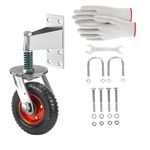 Nisorpa 8inch Fence Gate Wheel Spring Loaded Heavy Duty Gate Caster 360 Degree Rotation 600lbs Capacity with Screws & Spanner for Wooden Gate Metal Tube Gate
