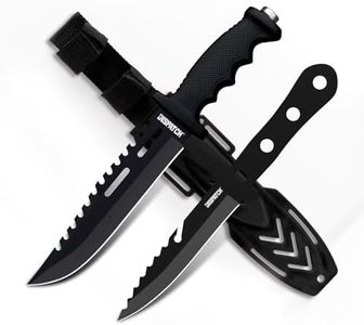 Dispatch Fixed Blade Hunting Knife with Sheath, 12" and 8" Survival Knives Set for Men Tactical Bowie Knife with Non-Slip Handle for Bushcraft, Outdoor Camping