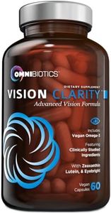OmniBiotics Vision Clarity Eye Vitamin and Mineral Supplement - Bilberry, Lutein and Zeaxanthin Macular Health Supplement for Adults - 60 Vegan Capsules