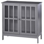 kleankin Sideboard Buffet Cabinet with Storage, Kitchen Storage Cabinet with Doors and Shelves, Grey