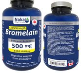 Naka Platinum Bromelain, Extra Strength 500mg, Delayed Release, Digestive Enzyme for Men & Women from Pineapple, Made in Canada (120+30 FREE vcaps)