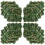 Outsunny 12PCS Artificial Boxwood Wall Panels 20" x 20" Photinia Serrulata Privacy Fence Screen Faux Hedge Greenery Backdrop for Home Garden Backyard Balcony