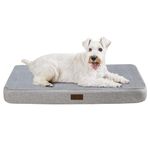 PETNOVO Dog Bed Orthopedic for Dog Crate, Dog Mattress with Removable Washable Cover, Egg Crate Foam Non-Slip Puppy Bed, 76x51x8cm, Light Grey