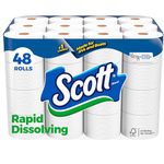 Scott Rapid-Dissolving Toilet Paper, 48 Double Rolls (6 Packs of 8) = 96 Regular Rolls, 231 Sheets Per Rolls