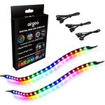 Addressable PC Digital LED Strip, Airgoo Magnetic Rainbow PC Case Lighting, 2PCS Strips 42LEDs for 5V 3-pin ARGB LED headers, For ASUS Aura SYNC, Gigabyte RGB Fusion, MSI Mystic Light Sync Motherboard