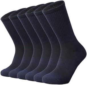 SOX TOWN Men's Merino Wool Cushion Crew Socks for Outdoor Hiking Hike Trail Performance Moisture Wicking Lightweight Summer(NavyBlue XL)