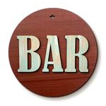 Chalk My Theme BAR Sign Board For Home Bar, Hotel, Restaurant, Motel, Cafe, and Bar | Bar Wall Hanging Decoration Items | Bar Wall Decor Accessories Large 15 Inches Brown and Rustic Green