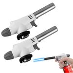 2 Pieces Kitchen Blow Torch Cooking Blow Torch Gas Torch Flame Adjustable Gas Butane Culinary, Kitchen Butane Torchfor Home and Outdoor, Baking, Cooking, Camping and BBQ