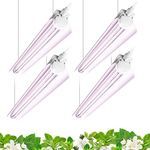 Barrina LED Grow Light 2FT, 96W(4 x 24W, 600W Equivalent), Full Spectrum, V-Shape with Reflector Combo, Grow Lights for Indoor Plants, Greenhouse, 4-Packs