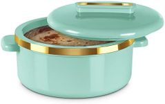 MILTON Curve 2500 Inner Stainless Steel Casserole, 2.15 litres, Light Green | BPA Free | Food Grade | Easy to Carry | Easy to Store | Chapati | Roti | Curd Maker