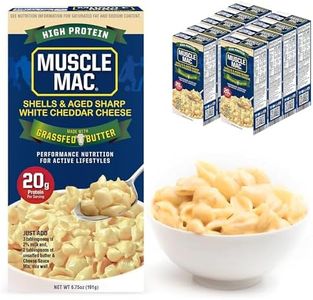 Muscle Mac High Protein Shells & Cheese Dinner, Made With Aged Sharp White Cheddar and Butter from GrassFed Cows, 20g of protein, 6.75 oz (Pack of 10)