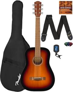 Fender FA-15 3/4-Scale Kids Steel String Acoustic Guitar - Sunburst Learn-to-Play Bundle with Gig Bag, Tuner, Strap, Picks, Fender Play Online Lessons, and Austin Bazaar Instructional DVD