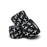 WOD Recovery Hook Grip Weightlifting Tape - Sweatproof & Chalk-Resistant, Adhesive Wrap for Thumb, Fingers, & Hands - Black/White, 1.5 Inches x 16 Feet