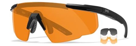Wiley X Saber Advanced Shooting Glasses Safety Sunglasses for Men UV and Eye Protection for Hunting, Fishing, Biking, and Extreme Sports, Matte Black Frames, Changeable Lenses, Ballistic Rated
