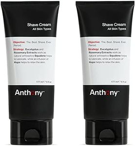 Anthony Shaving Cream Mens Sensitive Skin: Squalane, Eucalyptus, Spearmint and Rosemary Extracts, Help Soothe, Refresh, Cool, and Condition Your Skin for Shave 6 Fl Oz 2 Pack