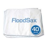 FloodSax Sandless Sandbag, Water Absorbent Flood Barrier, White, 19"L x 20"W (40 Pack)