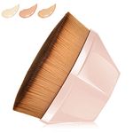 QUEMISS Foundation Makeup Brush, Kabuki Magic Face Momma Brush Flat Top High-Density Multifunctional for Flawless Powder Brushes (Pink)