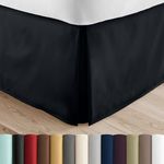 Linen Market Pleated Bed Skirt, Twin, Black