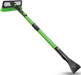 SEAAES 51 Inch Snow Brush and Ice Scraper with Squeegee, Extendable Snow Ice Removal with Foam Grip for SUV Truck Vehicle Window