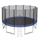 Goplus Trampoline 8FT 10FT 12FT 14FT 15FT 16FT, ASTM Approved Outdoor Recreational Trampolines W/ Enclosure Net, Ladder, Weatherproof Combo Bounce Trampoline for Backyard Kids Adults (16FT, External-Net)