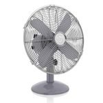 Swan SFA12620GRN Retro 12 Inch Desk Fan, 3 Speed Settings, Oscillation Function, 35W, Grey