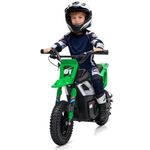 24V 350w Ride on Motorcycle, Electric Car for Kids,13.67MPH Max Electric Dirt Bike, Mini Dirt Bike with Rear Wheel Suspension, 12 Miles Range, Twist Grip Throttle, Leather Seats, Green