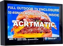 acrtmatic 60-65 inch Weatherproof Outdoor TV Hard Cover , with Transparent Front Panel, Clear Dust Resistant Television Enclosure for Outside(Right Door), Full Motion TV Wall Mount and Cooling Fans Include