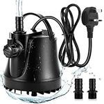 AQQA Submersible Water Pump,1000L/H Ultra Quiet Aquarium Water Pump,4.9Ft High Lift Fish Tank Fountain Pond with 5.9Ft Power Cord and Adjustable Switch for Fish Tank, Pond, Hydroponics