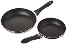 Lagostina Frying Pan Set, Non Stick Non Toxic Frying Pan, 8"/11" Inch (20Cm & 26Cm) Oven And Dishwasher Safe, Black