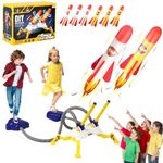 TODARRUN Space Rocket Launcher for Kids,6 Rockets and Multi Player Adjustable Catapult Launcher Stand(3 LED Rockets,3 Foam Rockets), Birthday Gift Toys for Kids Boys Girls Age 3 4 5 6 7 8 + Years Old