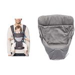 Ergobaby Performance 360 Cool Air Baby Carrier, Carbon Grey | Ergobaby Easy Snug Infant Insert, Grey