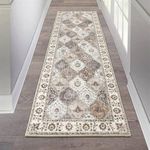 SHACOS Runner Rugs for Hallway 60x180 CM Non Slip Brown Hall Runner Rug Machine Washable Floor Carpet Runners Soft Distressed Vintage Runner Rug for Entrance Bedroom Laundry Room Kitchen, Brown