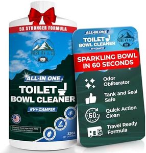 RV Toilet Cleaner - Powerful Stain Remover and Odor Eliminator for RVs and Campers, Safe Non-Acid Formula for Tanks, Sensors, and Toilets, Made in USA, Essential RV Cleaning