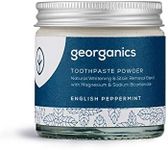 Georganics Mineral Toothpaste Powder - Peppermint - Stain Removing & Teeth Whitening Powder - 100% Natural - SLS, Glycerine & Fluoride Free - Certified COSMOS Natural, Vegan & Cruelty-Free - 60ml