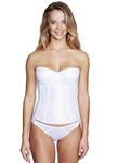 Dominique Juliette Longline Corset - Full Length Bridal Bra with Garters, White, 46B